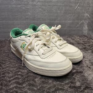 Reebok Club C 85 Shoes Mens Size 7.5 White Green Classic Leather Tennis GZ3656